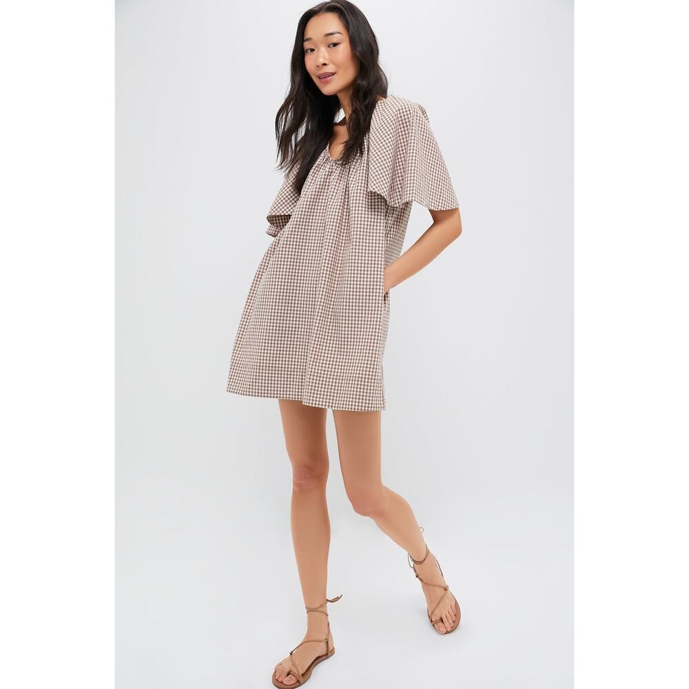 TUCKERNUCK X STUDIO MCGEE Mocha Cotton Gingham Finn Dress Size XXXL NWT - Picture 6 of 9